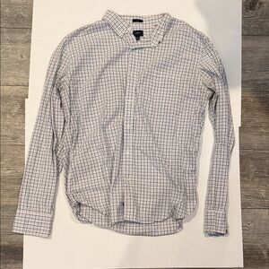 J. Crew Men's White, Pink and Blue Checkered Button Down Shirt